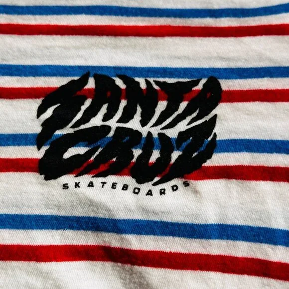 Santa Cruz Skateboards Graphic T-Shirt - Size Medium - Striped - Picture 2 of 8
